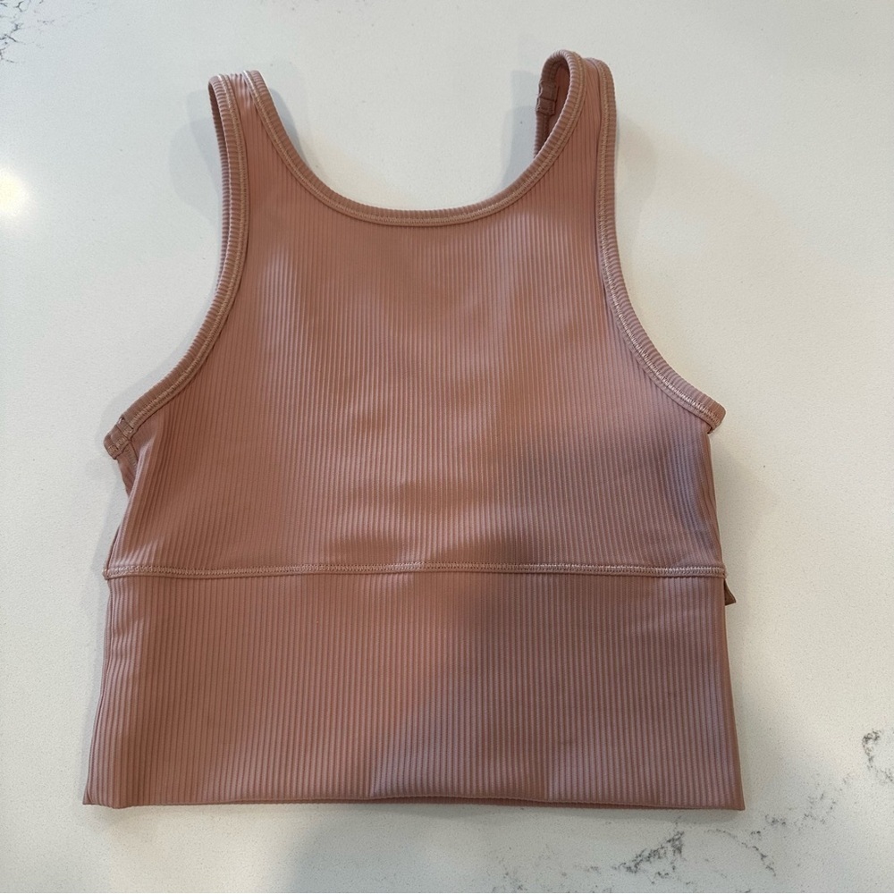 Lululemon Power Pivot Tan Ribbed Tank Top - Picture 2 of 5